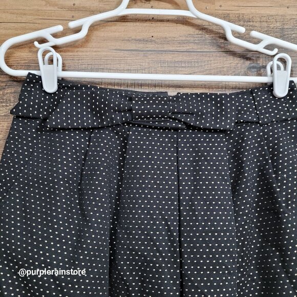 Vtg Talbots Pleated Polka Dot Skirt 4 Bow Belt Pockets 80's Pin Up Ethereal - Picture 2 of 11